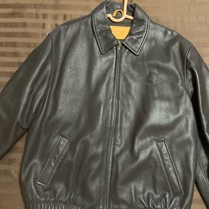Timberland dark brown leather coat never worn!!